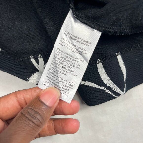 Chicos Abstract Print Shirt Short Sleeve Square Neck Cotton Casual Tee 4 XXL - Picture 8 of 10